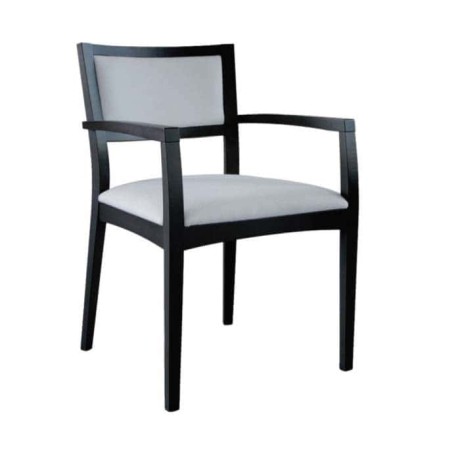 Beech Wood Black Painted Cafeteria Arm Chair