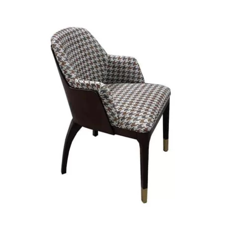 Chaise de restaurant d'hôtel de café tapissée par tissu de lin de modèle de pied d'oie Chaise de restaurant d'hôtel de café tapissée par tissu de lin de modèle de pied d'oie