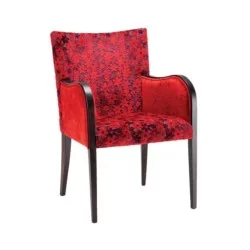 Fauteuil fleuri rouge