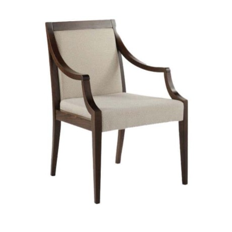 Koyu Eskitme Ahşap Kollu Modern Sandalye Koyu Eskitme Ahşap Kollu Modern Sandalye