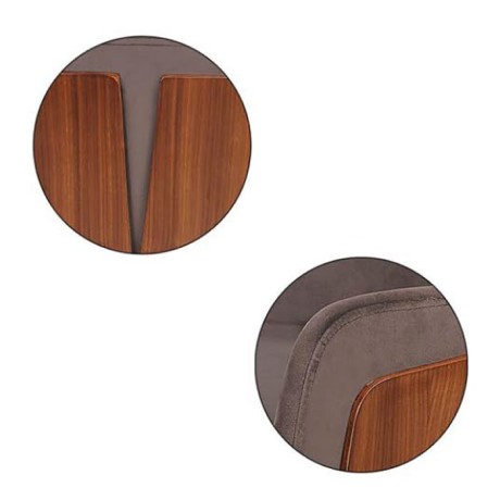 Koyu Gri Döşemeli Ahşap Yüzüklü Retro Ayaklı Modern Sandalye Koyu Gri Döşemeli Ahşap Yüzüklü Retro Ayaklı Modern Sandalye