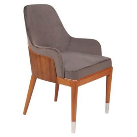 Koyu Gri Döşemeli Ahşap Yüzüklü Retro Ayaklı Modern Sandalye Koyu Gri Döşemeli Ahşap Yüzüklü Retro Ayaklı Modern Sandalye