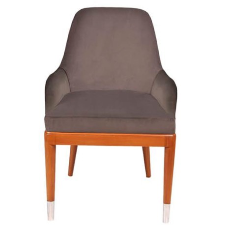 Koyu Gri Döşemeli Ahşap Yüzüklü Retro Ayaklı Modern Sandalye Koyu Gri Döşemeli Ahşap Yüzüklü Retro Ayaklı Modern Sandalye