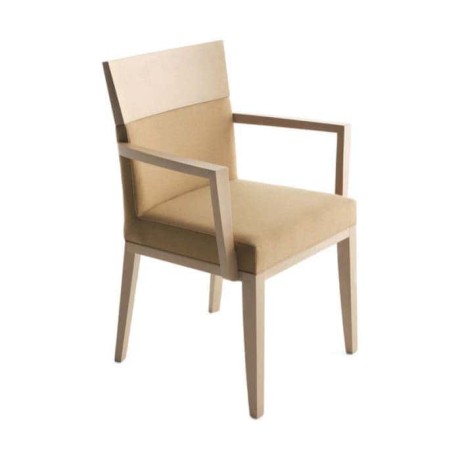 Modern Chair with Cream Painted Beige Fabric