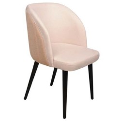 Cream Upholstered Black Ringed Retro Leg Polyurethane Chair Cream Upholstered Black Ringed Retro Leg Polyurethane Chair