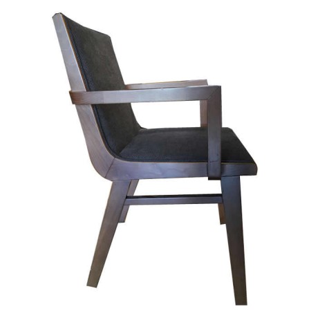 Modern Wooden Armchair With Fabric Upholstery