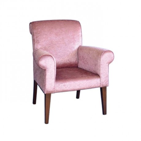 Nubuck Fabric Upholstered Modern Restaurant Cafe Hotel Arm Chair