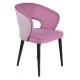 Schwarz Retro Legged Modernen Stuhl Mit Rose Stoffpolsterung Schwarz Retro Legged Modernen Stuhl Mit Rose Stoffpolsterung