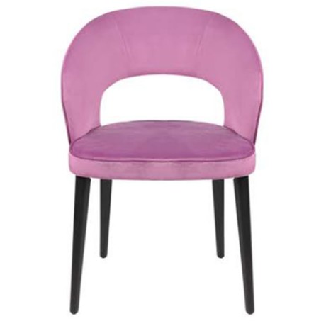 Pembe Kumaş Döşemeli Siyah Retro Ayaklı Modern Sandalye Pembe Kumaş Döşemeli Siyah Retro Ayaklı Modern Sandalye