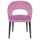 Schwarz Retro Legged Modernen Stuhl Mit Rose Stoffpolsterung Schwarz Retro Legged Modernen Stuhl Mit Rose Stoffpolsterung