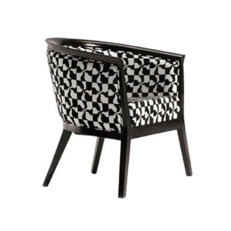 Modern Cafe Restaurant Chair with Black and White Fabric