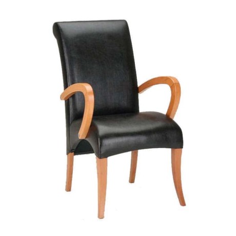 Black Leather Upholstered Armchair