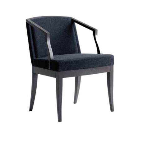 Black Fabric Upholstered Venge Painted Modern Arm Chair