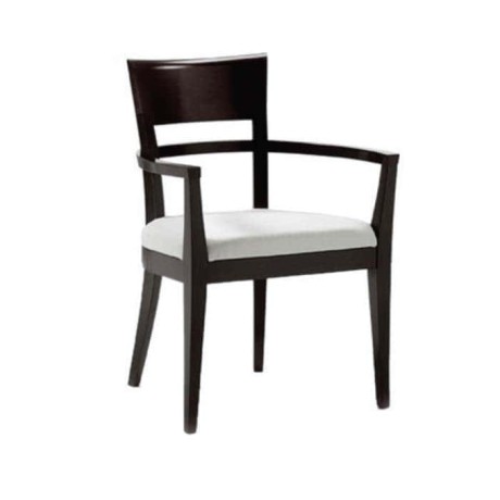 Black Bright Painted Wooden Restaurant Arm Chair