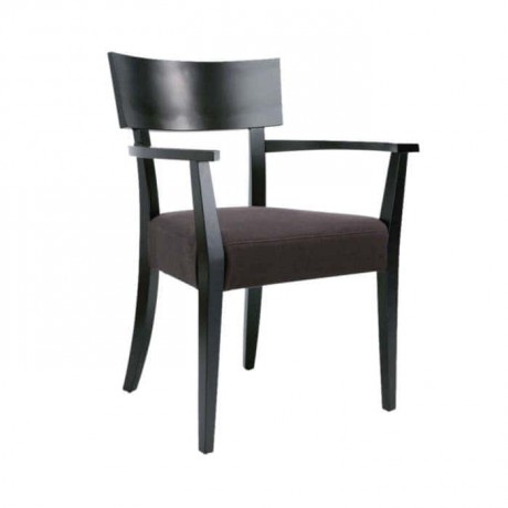 Wooden Chair with Black Arm
