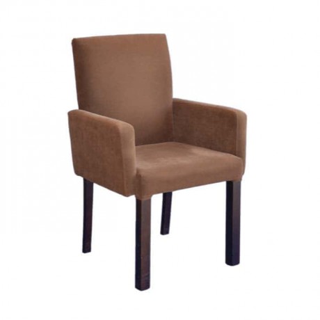 Milk Brown Fabric Upholstered Armchair