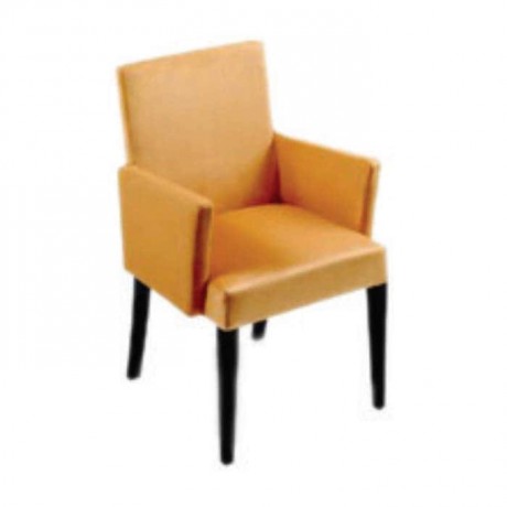 Orange Leather Upholstered Armchair