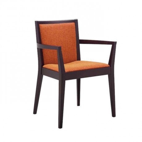 Orange Fabric Upholstered Hotel Armchair
