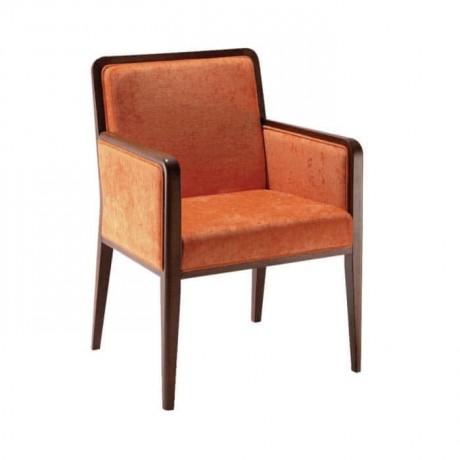Orange Fabric Restaurant Arm Chair
