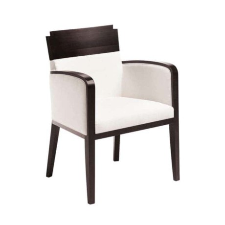 Venge Painted White Fabric Upholstered Modern Armchair