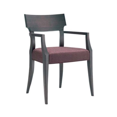 Venge Boyalı Modern Ahşap Kollu Sandalye Venge Boyalı Modern Ahşap Kollu Sandalye