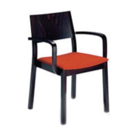 Venge Painted Arm Chair Orange Cushion