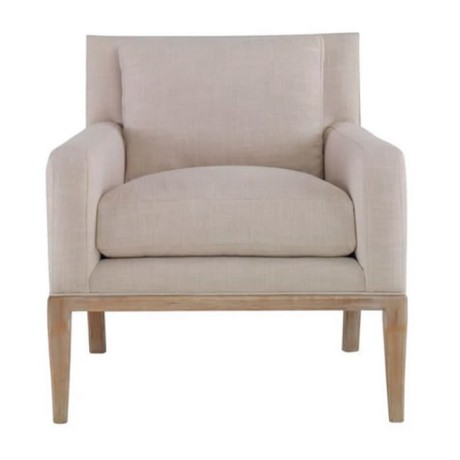 Beige Linen Upholstered Bergere