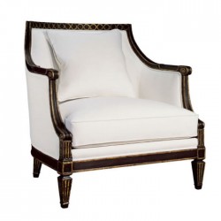 Beige Fabric Bergere with Cushion