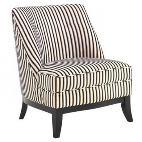 Striped Fabric Wooden Bergere