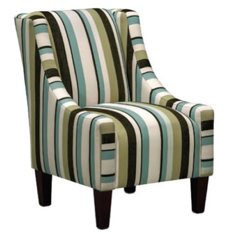 Modern Bergere with Striped Fabric