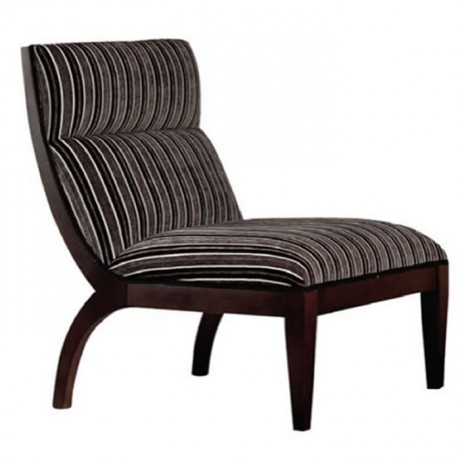 Armless Bergere with Striped Fabric