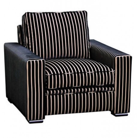Modern Bergere with Striped Fabric