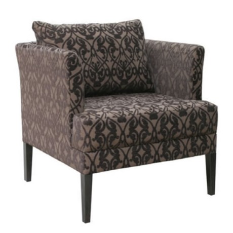 Patterned Fabric Conic Leg Modern Bergere