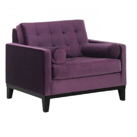 Buttoned Plum Color Fabric Bergere