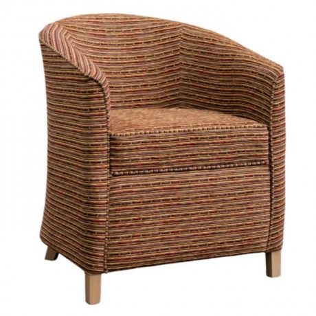 Modern Bergere with Patterned Fabric