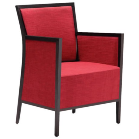 Modern Bergere with Red Fabric