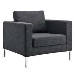 Metal Kaplama Ayaklı Keten Kumaşlı Berjer Metal Kaplama Ayaklı Keten Kumaşlı Berjer