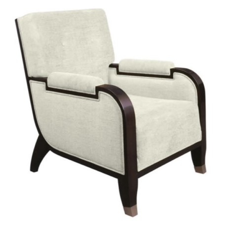 Modern Beige Fabric Bergere