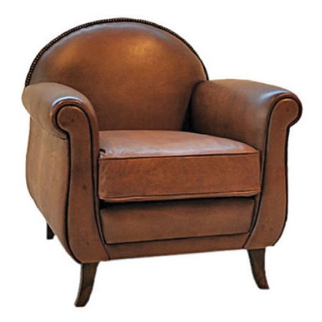 P Arm Taba Leather Bergere