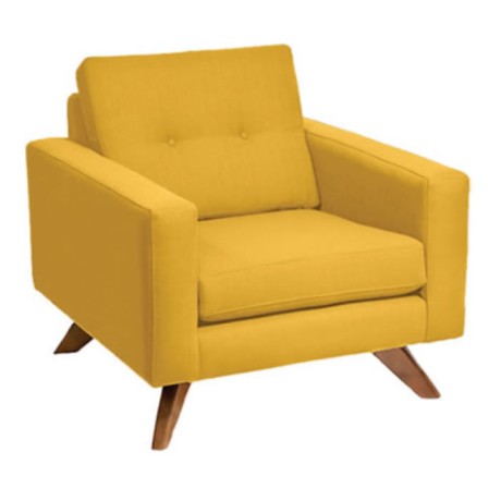 Yellow Fabric Cushioned Bergere