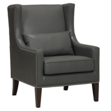 Black Leather Modern Bergere