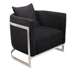 Siyah V Metal Sırtlı Berjer Siyah V Metal Sırtlı Berjer