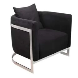 Black V Metal Back Bergere