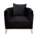 Black V Metal Back Armchair