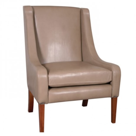 Mink Colored Conical Foot Modern Bergere