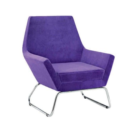 Modern Polyurethane Metal Leg Armchair