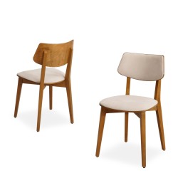 Дървен орех Цвят Damson Fabric Ресторант Стол Дървен орех Цвят Damson Fabric Ресторант Стол