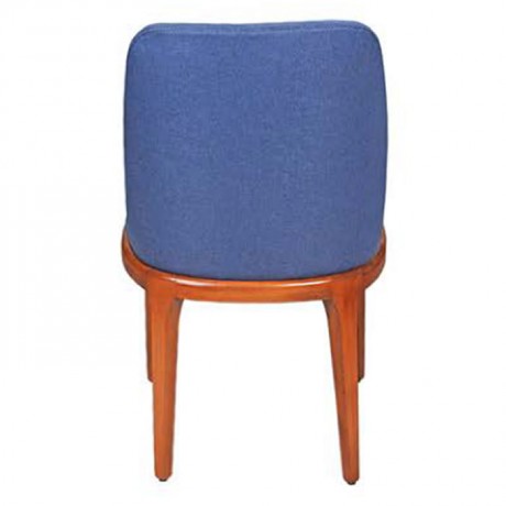 Parlement Blue Fabric Upholstered Wooden Leg Modern Armless Chair