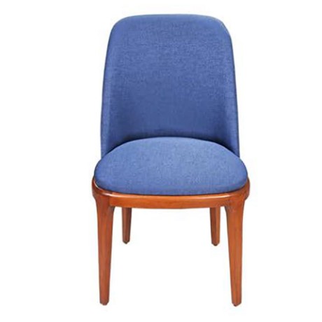 Parlement Blue Fabric Upholstered Wooden Leg Modern Armless Chair