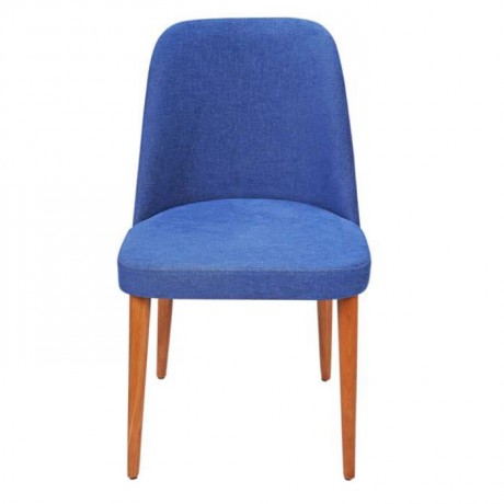 Modern Chair with Parlement Blue Fabric and Retro Leg